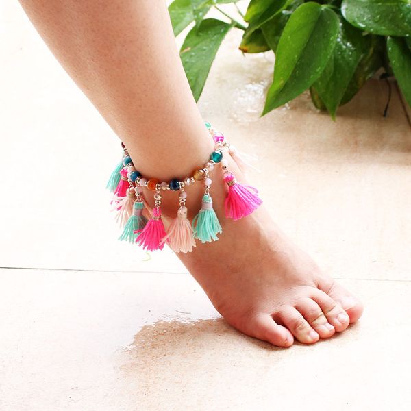anklet ethnic bohemian tassel anklets for women bohemian ankle bracelet elastic cheville barefoot sandals pulseras foot jewelry t200901, Red;blue
anklet ethnic bohemian tassel anklets for women bohemian ankle bracelet elastic cheville barefoot sandals pulseras foot jewelry t200901, Red;blue