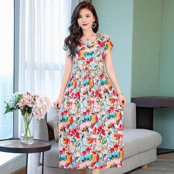 women comfortable floral print cotton and linen dress ladies short sleeve loose summer dress female casual dresses lace up vestidos, Black;gray
women comfortable floral print cotton and linen dress ladies short sleeve loose summer dress female casual dresses lace up vestidos, Black;gray