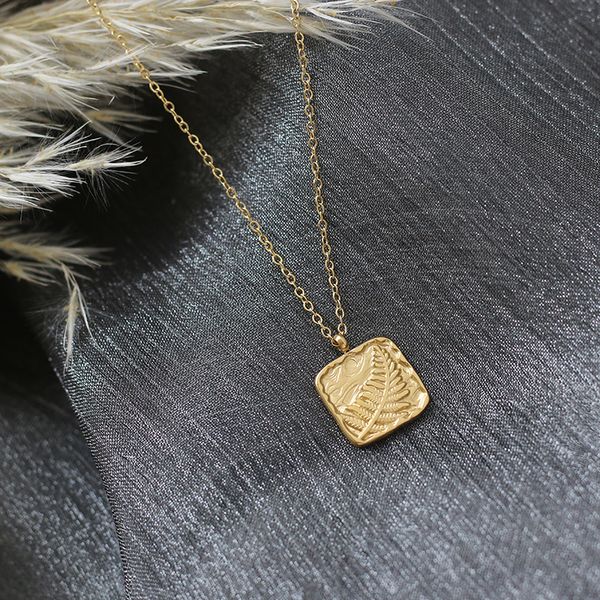 mori small fresh three-dimensional casting square fern necklace clavicle chain french titanium steel gold plating color preservation, Silver
mori small fresh three-dimensional casting square fern necklace clavicle chain french titanium steel gold plating color preservation, Silver
