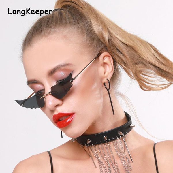 2020 fashion rimless punk sunglasses women men retro cat eye unique trend wing sun glasses ladies luxury vintage eyewear uv4001, White;black
2020 fashion rimless punk sunglasses women men retro cat eye unique trend wing sun glasses ladies luxury vintage eyewear uv4001, White;black