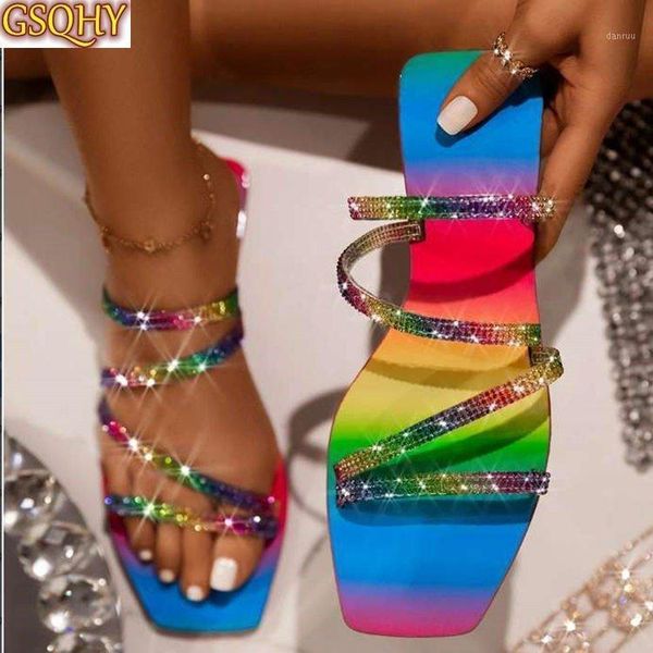 slippers women's rhinestones sandals candy color ladies bling rainbow flat shoes female slides flip flops summer beach1, Black
slippers women's rhinestones sandals candy color ladies bling rainbow flat shoes female slides flip flops summer beach1, Black