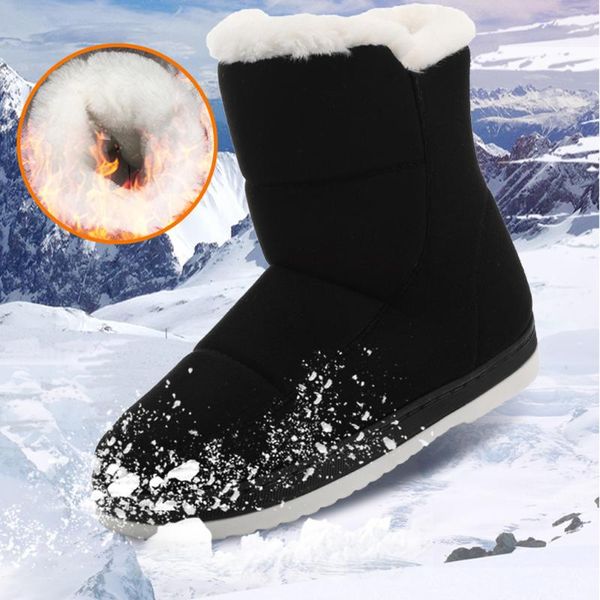 women soft soled snow boots concise style slip-on warm ankle boots for women comfort winter flock shoes for girls fur shoes, Black
women soft soled snow boots concise style slip-on warm ankle boots for women comfort winter flock shoes for girls fur shoes, Black
