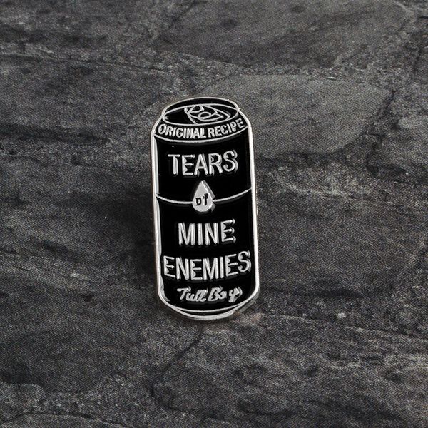 cans black brooch enamel personality creative white pins decoration special cartoon lapel denim "tears" "mine enemies", Blue
cans black brooch enamel personality creative white pins decoration special cartoon lapel denim "tears" "mine enemies", Blue