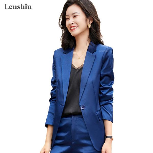 lenshin 2 piece set women smooth pant suits office lady work wear solid female single button blazer with ankle-length pant, White
lenshin 2 piece set women smooth pant suits office lady work wear solid female single button blazer with ankle-length pant, White