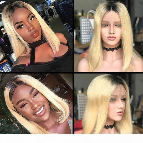 blonde ombre bob human hair wigs 8" 180% density short dark roots blonde 1b 613 lace front wigs glueless with baby hair 13*4 frontal, Black
blonde ombre bob human hair wigs 8" 180% density short dark roots blonde 1b 613 lace front wigs glueless with baby hair 13*4 frontal, Black
