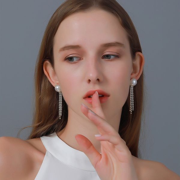 tassel baroque pearl dangle earrings with diamond beads business ear drop for women party alloy gold earring stud jewelry accessories wholes, Silver
tassel baroque pearl dangle earrings with diamond beads business ear drop for women party alloy gold earring stud jewelry accessories wholes, Silver