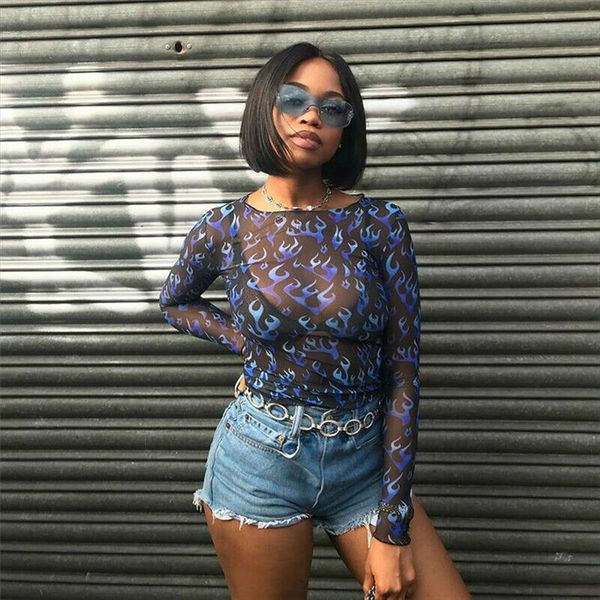 blouse 2020 new brand summer women perspective long sleeve see through shirt sheer mesh blouse clubwear, White
blouse 2020 new brand summer women perspective long sleeve see through shirt sheer mesh blouse clubwear, White