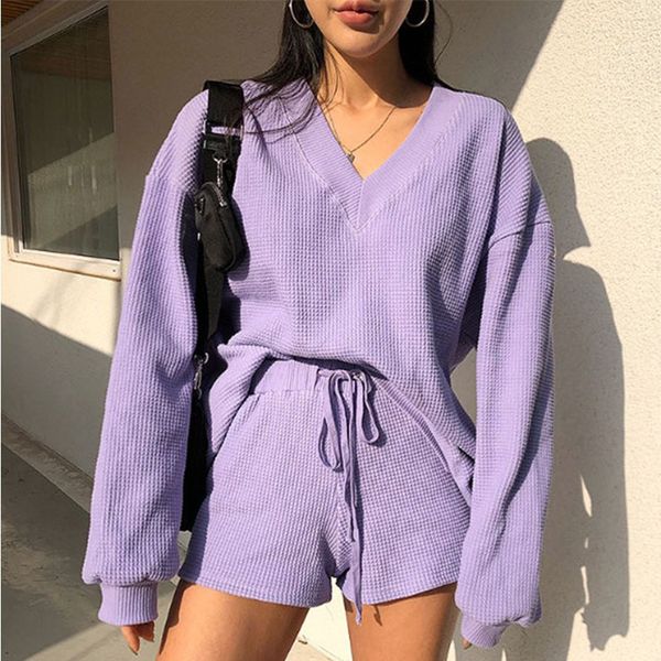women's suit knitted sweater two-piece womens clothes v-neck sports leisure long sleeve shorts suit women fashion streetwear lj201012, Gray
women's suit knitted sweater two-piece womens clothes v-neck sports leisure long sleeve shorts suit women fashion streetwear lj201012, Gray