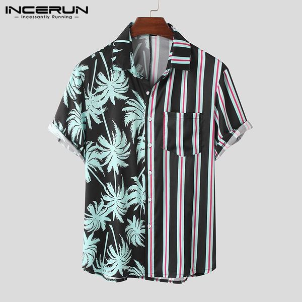 men's casual shirts incerun men striped printed summer short sleeve lapel patchwork camisa loose pocket hawaiian beach chemise streetwe, White;black
men's casual shirts incerun men striped printed summer short sleeve lapel patchwork camisa loose pocket hawaiian beach chemise streetwe, White;black