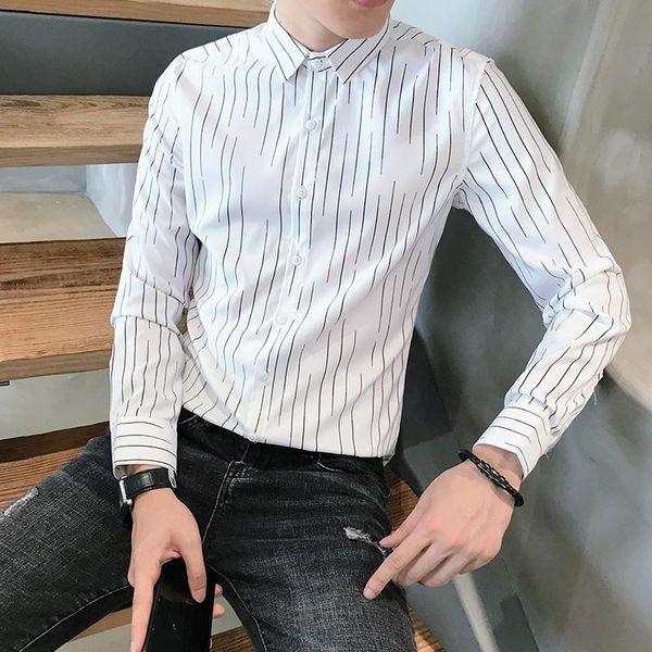 men's casual shirts chemise homme spring long sleeve striped for men clothing fashion 2021 simple slim fit office blouses 3xl, White;black
men's casual shirts chemise homme spring long sleeve striped for men clothing fashion 2021 simple slim fit office blouses 3xl, White;black