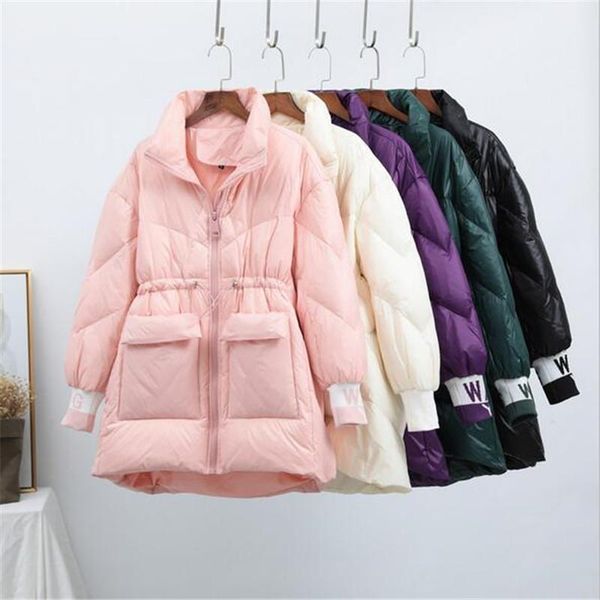 2020 ultra light women bright side down jacket winter warm 90% white duck down loose parkas female sash tie up overcoat, Black
2020 ultra light women bright side down jacket winter warm 90% white duck down loose parkas female sash tie up overcoat, Black