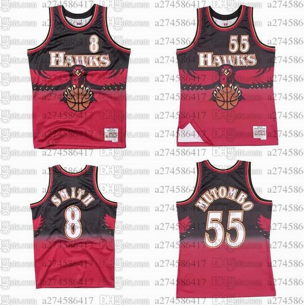 men women youth basketball atlanta hawks 8 smith 55 mutombo 1996-1997 hardwoods classics retro jersey s-6xl, Black;red
men women youth basketball atlanta hawks 8 smith 55 mutombo 1996-1997 hardwoods classics retro jersey s-6xl, Black;red