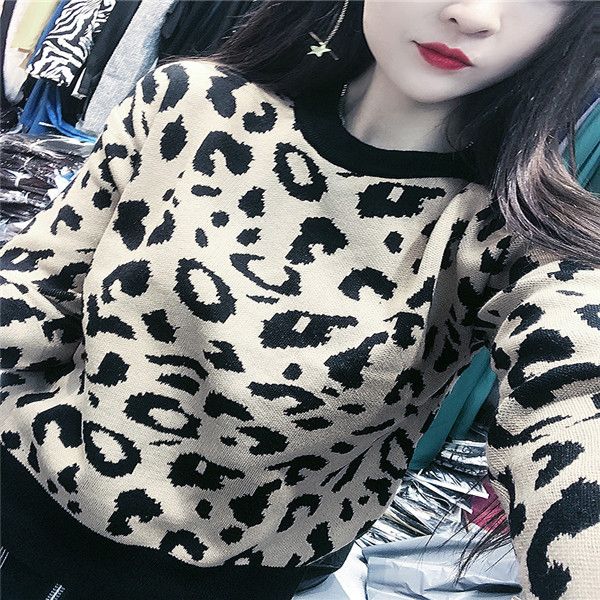 new fashion catwalk knit pullover long-sleeved sweater leopard printing casual loose coat sweater fashion womans clothes, White;black
new fashion catwalk knit pullover long-sleeved sweater leopard printing casual loose coat sweater fashion womans clothes, White;black