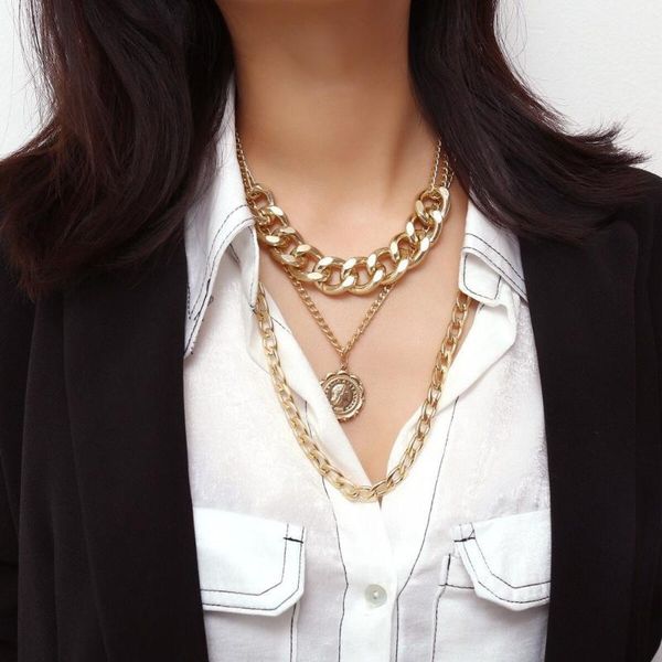 mxgxfam 3 line heavy metal queen emboss pendant necklaces for women sweater chain gold color fashion jewelry1, Silver
mxgxfam 3 line heavy metal queen emboss pendant necklaces for women sweater chain gold color fashion jewelry1, Silver