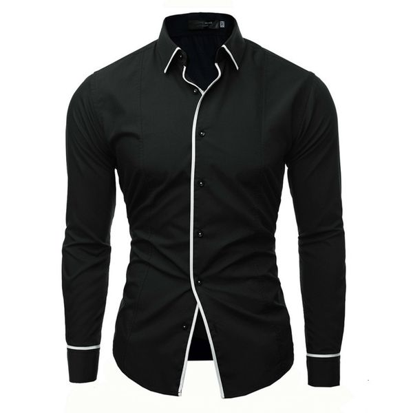 men's new fashion business casual long sleeve shirt men comfortable cotton modis camisas hombre, White;black
men's new fashion business casual long sleeve shirt men comfortable cotton modis camisas hombre, White;black