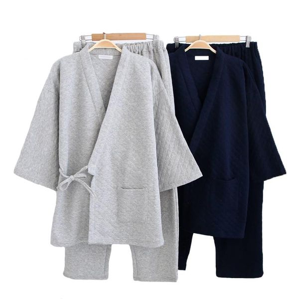 2pcs shirt&pants set casual men pyjamas suit winter new home clothing male cotton nightwear japanese style sleepwear pajamas, Black;brown
2pcs shirt&pants set casual men pyjamas suit winter new home clothing male cotton nightwear japanese style sleepwear pajamas, Black;brown