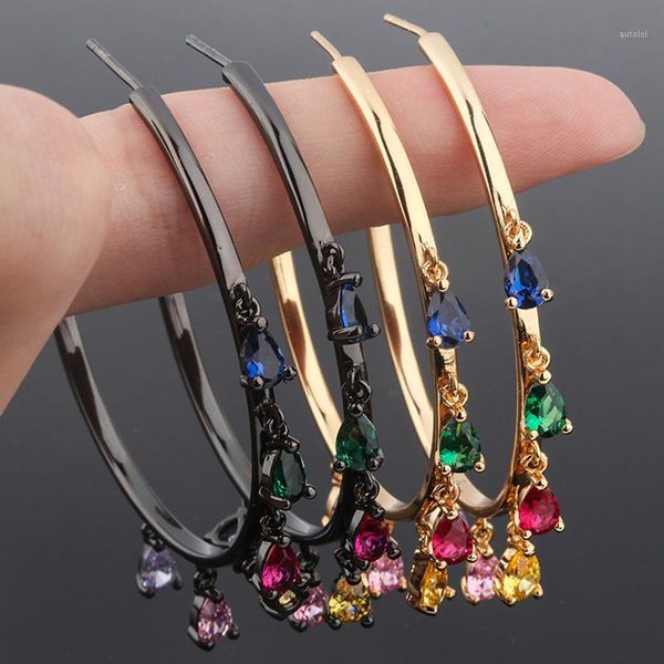 big circle round hoop earrings small water drop colorful zirconia pendant for women gold color piercing fashion earrings jewelry1, Golden;silver
big circle round hoop earrings small water drop colorful zirconia pendant for women gold color piercing fashion earrings jewelry1, Golden;silver