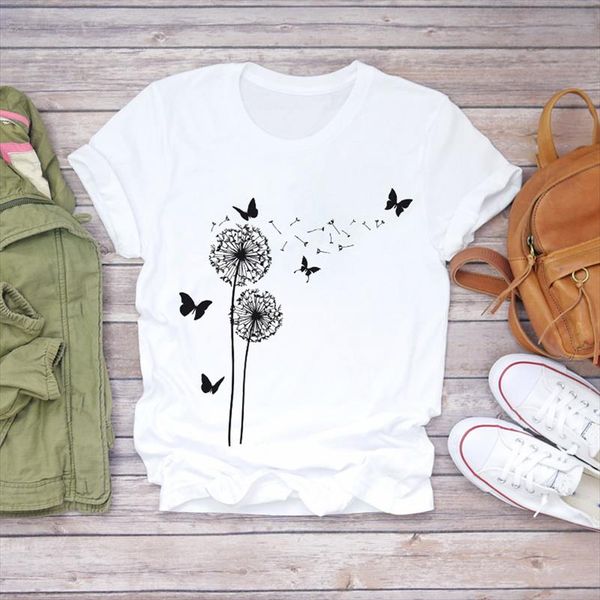 women butterfly dandelion plant short sleeve animal 90s print lady t shirts womens graphic t shirt ladies female tee shirt, White
women butterfly dandelion plant short sleeve animal 90s print lady t shirts womens graphic t shirt ladies female tee shirt, White