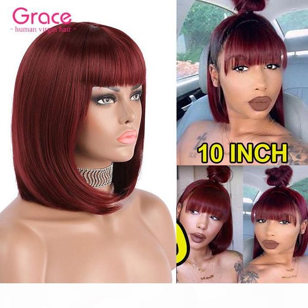 wine red short bob wig 150% full pixie cut human hair glueless wigs with bangs 99j straight peruvian remy non lace wig for black women, Black;brown
wine red short bob wig 150% full pixie cut human hair glueless wigs with bangs 99j straight peruvian remy non lace wig for black women, Black;brown