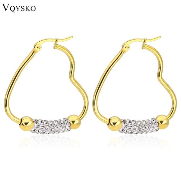 hoop & huggie stainless steel simple romantic jewelry hollow big gold color heart earrings for women crystal brinco feminino gift, Golden;silver
hoop & huggie stainless steel simple romantic jewelry hollow big gold color heart earrings for women crystal brinco feminino gift, Golden;silver