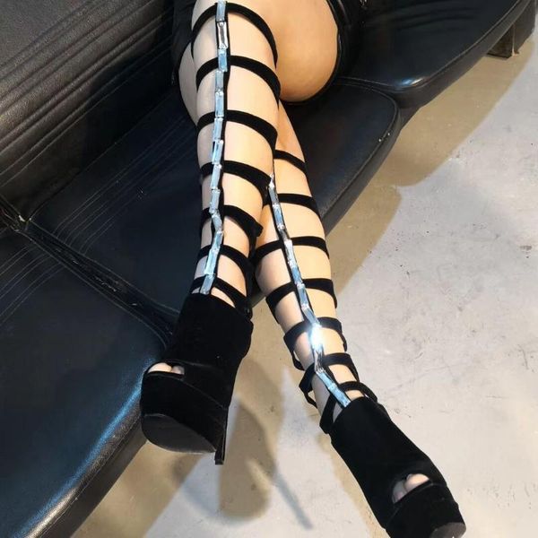 summer rectangle crystal knee sandals boots ladies rhinestone high heels peep toe cut out back zip knee high bottines, Black
summer rectangle crystal knee sandals boots ladies rhinestone high heels peep toe cut out back zip knee high bottines, Black