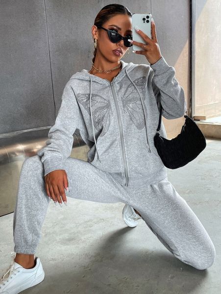 butterfly rhinestone zip up thermal hoodie & sweatpants m1ip#, White
butterfly rhinestone zip up thermal hoodie & sweatpants m1ip#, White