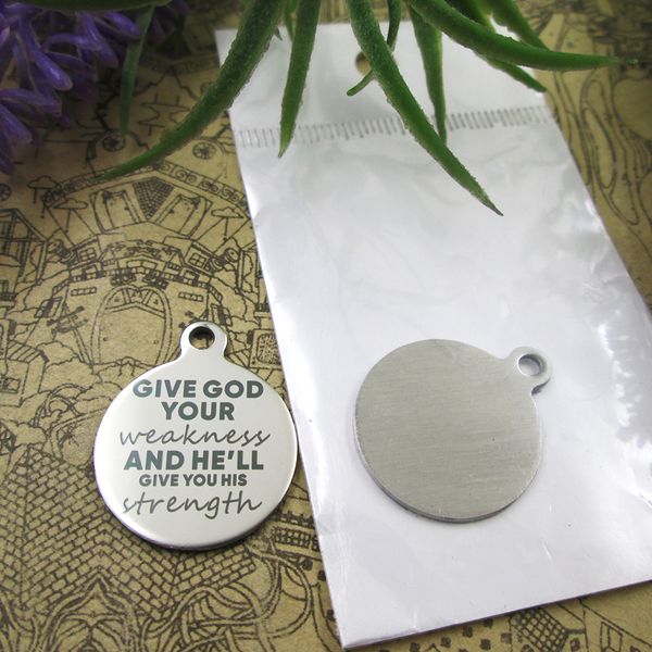 40pcs--"give god your weakness"stainless steel charms more style for choosing diy charms pendants for necklace, Bronze;silver
40pcs--"give god your weakness"stainless steel charms more style for choosing diy charms pendants for necklace, Bronze;silver
