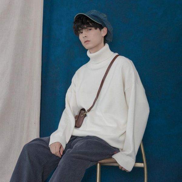 men's sweaters casual korean sweater pullover simple long sleeve autumn winter japanese loose fashion erkek mont men clothing de50my, White;black
men's sweaters casual korean sweater pullover simple long sleeve autumn winter japanese loose fashion erkek mont men clothing de50my, White;black