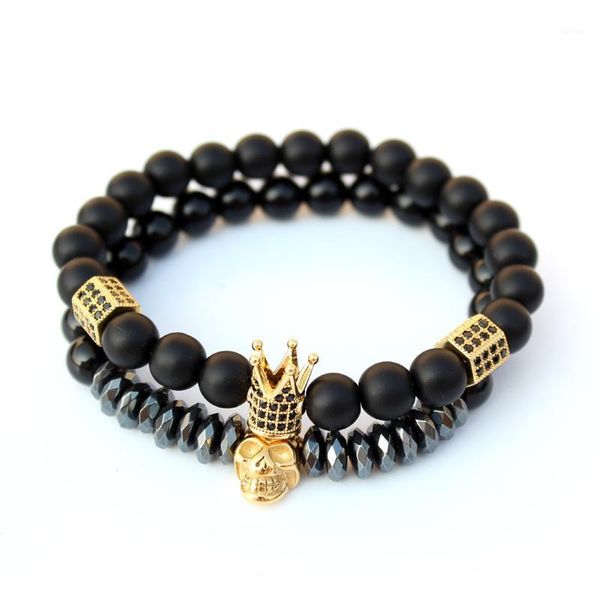 crown skull bracelet set natrual stone beads men jewellery bracelets for women jewelry pulseiras masculina handmade1, Black
crown skull bracelet set natrual stone beads men jewellery bracelets for women jewelry pulseiras masculina handmade1, Black