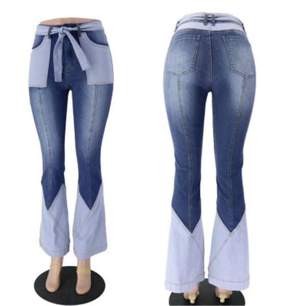 two-color splicing women jeans fashion trend vintage high waist button zipper waistband denim pants designer male slim stretch flares jean, Blue
two-color splicing women jeans fashion trend vintage high waist button zipper waistband denim pants designer male slim stretch flares jean, Blue