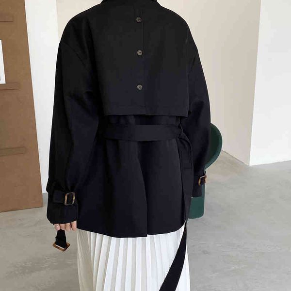 women's wool & blends hxjjp solid long sleeve back button windbreaker double breasted lace up new thick trench coat with belt 2kdt, Black
women's wool & blends hxjjp solid long sleeve back button windbreaker double breasted lace up new thick trench coat with belt 2kdt, Black
