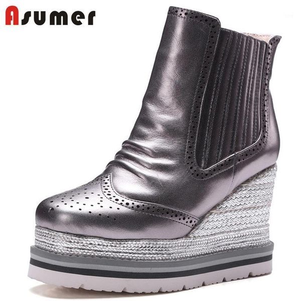 boots asumer 2021 fashion genuine leather sewing ankle women wedges platform square toe slip-on eva sole1, Black
boots asumer 2021 fashion genuine leather sewing ankle women wedges platform square toe slip-on eva sole1, Black