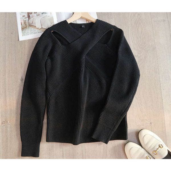 cos women's clothing autumn 2020 new cross cut collar niche dign knitted sweater black thin shirt, White;black
cos women's clothing autumn 2020 new cross cut collar niche dign knitted sweater black thin shirt, White;black