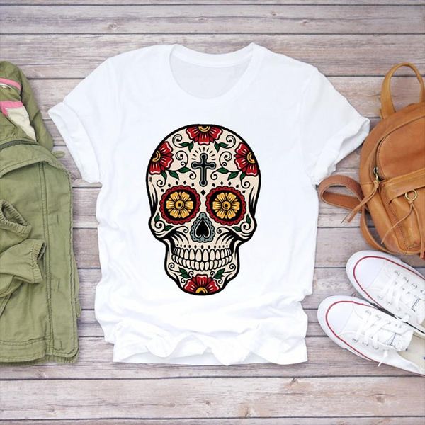 women 90s skull floral fashion streetwear halloween print lady t shirts womens graphic t shirt ladies female tee shirt, White
women 90s skull floral fashion streetwear halloween print lady t shirts womens graphic t shirt ladies female tee shirt, White