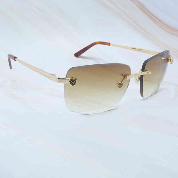 2022 factory wholesale new panther tint fashion designer sunglasses summer rimless women and men glasses, White;black
2022 factory wholesale new panther tint fashion designer sunglasses summer rimless women and men glasses, White;black