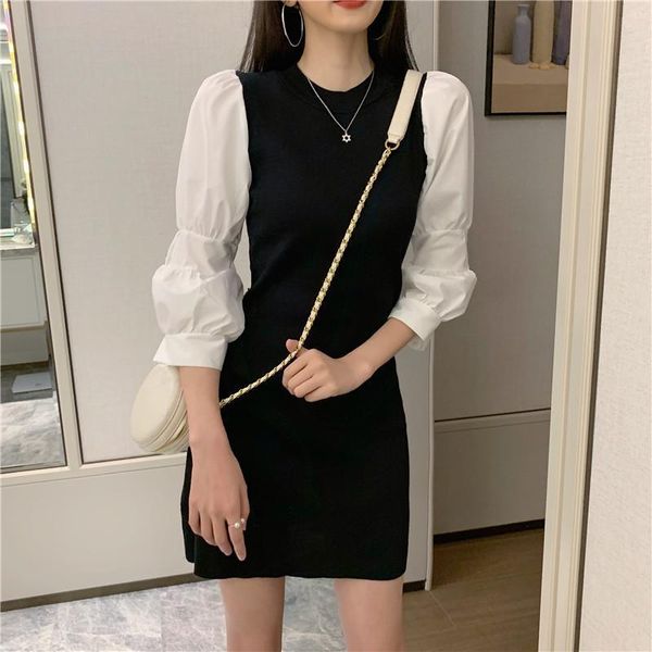 women's knitting sheath black dress female bodycon knitted patchwork puff sleeve mini dresses for woman drop shipping, Black;gray
women's knitting sheath black dress female bodycon knitted patchwork puff sleeve mini dresses for woman drop shipping, Black;gray