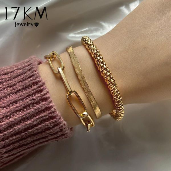 17km fashion 3pcs/set thick chain link bracelets bangles for women gifts vintage snake chain bracelets set punk jewelry, Black
17km fashion 3pcs/set thick chain link bracelets bangles for women gifts vintage snake chain bracelets set punk jewelry, Black
