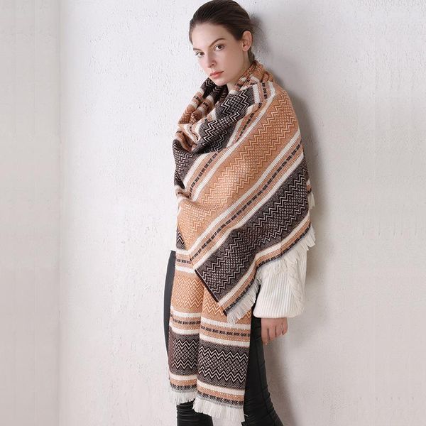 women winter thick warm poncho shawls geometric plaid vintage tassels blanket lady knit shawl cape cashmere soft scarf, Blue;gray
women winter thick warm poncho shawls geometric plaid vintage tassels blanket lady knit shawl cape cashmere soft scarf, Blue;gray