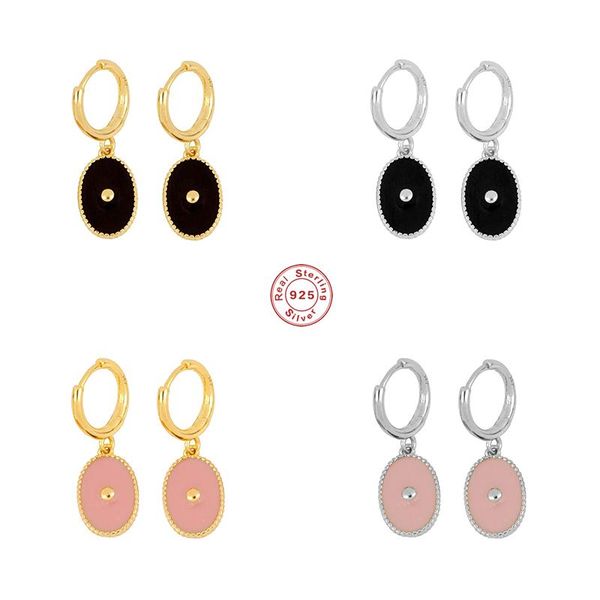 BOAKO 925 Sterling Silver Pink Black Enamel Oval Pendant Gold Hoop Earrings For Women Small Circle Huggie Earring Party Jewelry, Golden;silver
BOAKO 925 Sterling Silver Pink Black Enamel Oval Pendant Gold Hoop Earrings For Women Small Circle Huggie Earring Party Jewelry, Golden;silver