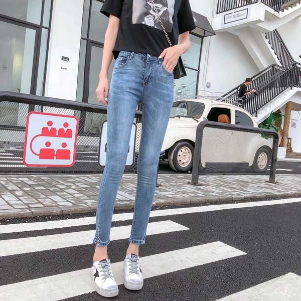slim in spring and summer of 2019 hip lifting waist ny jeans women's trousers high elastic leggings fashion, Blue
slim in spring and summer of 2019 hip lifting waist ny jeans women's trousers high elastic leggings fashion, Blue