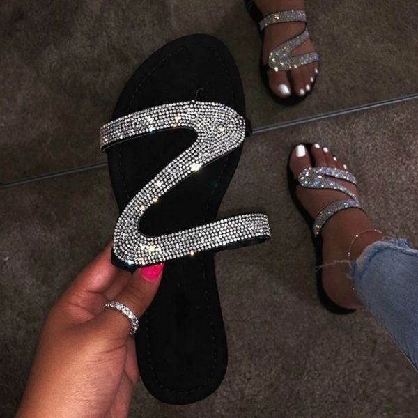 Women Summer Slippers for 2020 Fashion Crystal Beach Slides Flat Heel Bling Slippers Casual Shoes Female Outdoor Flip Flops #iw9n, Black
Women Summer Slippers for 2020 Fashion Crystal Beach Slides Flat Heel Bling Slippers Casual Shoes Female Outdoor Flip Flops #iw9n, Black
