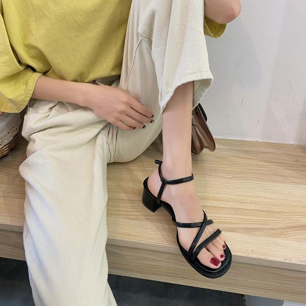 roman narrow band open toe summer shoes for women buckle strap square toe pumps chunky high heels sandals zapatos de mujer 2020, Black
roman narrow band open toe summer shoes for women buckle strap square toe pumps chunky high heels sandals zapatos de mujer 2020, Black