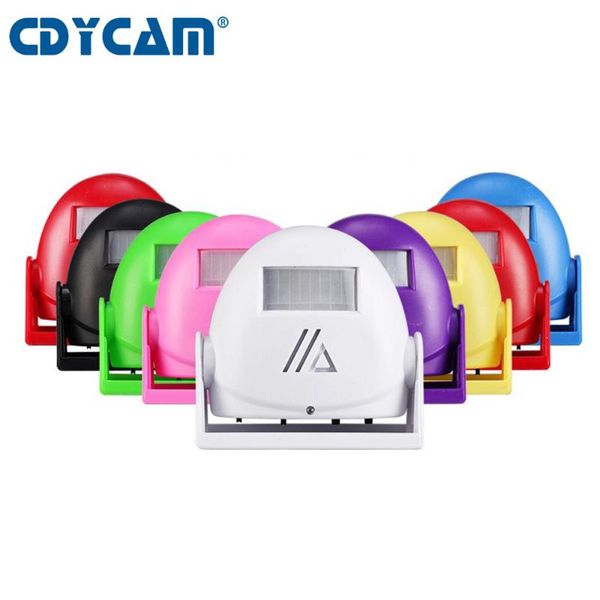 

alarm systems cdycam wireless door bell guest welcome chime pir motion sensor for shop entry security doorbell infrared detector 7 color