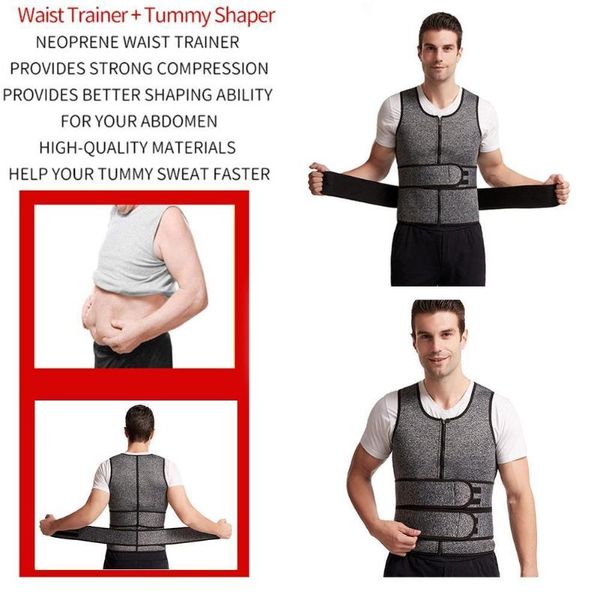 men's double waist belt vest shapewear reinforced sweat tunic sports corset belt abdomen waist rubber e6o9, Black;gray
men's double waist belt vest shapewear reinforced sweat tunic sports corset belt abdomen waist rubber e6o9, Black;gray