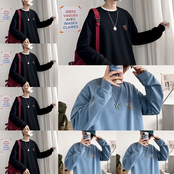 2020 новый твердый осень сыпучих шеи экипажа мужская футболка с длинным рукавом top свитер свитер мужской моды осень ins b89ts, Black
2020 новый твердый осень сыпучих шеи экипажа мужская футболка с длинным рукавом top свитер свитер мужской моды осень ins b89ts, Black