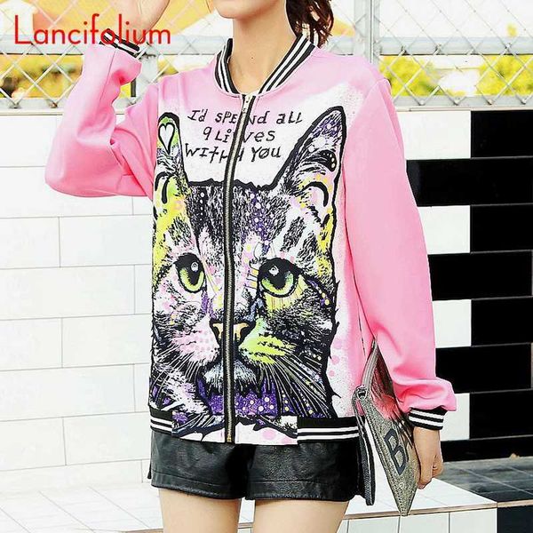 cat print bomber jacket women spring autumn coat kpop streetwear outwear kawaii windbreaker baseball jacket animal ladies coat, Black;brown
cat print bomber jacket women spring autumn coat kpop streetwear outwear kawaii windbreaker baseball jacket animal ladies coat, Black;brown