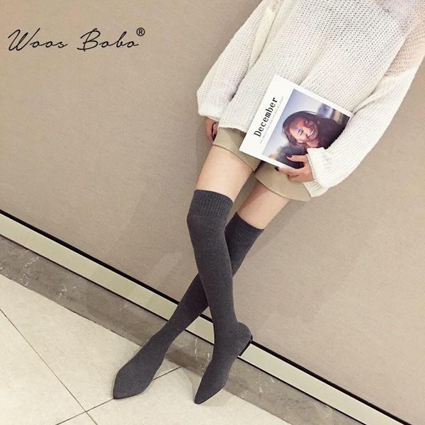 knit elastic over-the-knee boots women pointed toe low heel elastic socks boots women autumn fashion flat, Black
knit elastic over-the-knee boots women pointed toe low heel elastic socks boots women autumn fashion flat, Black