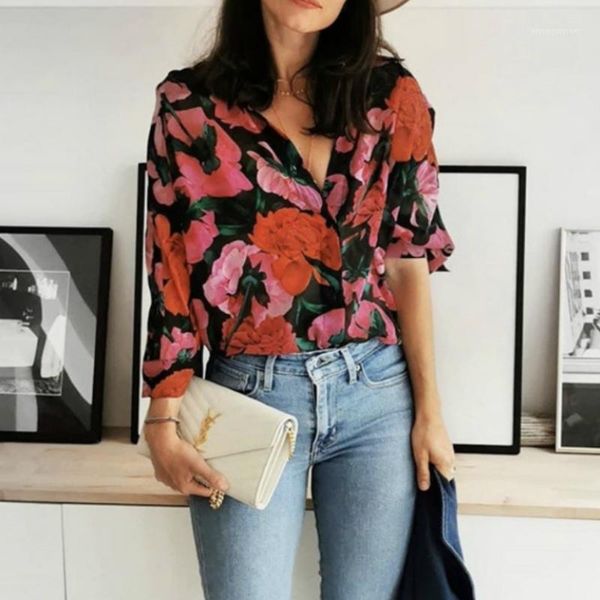 women's blouses & shirts summer silk elegant shirt loose printed 3/4 sleeve v-neck bubble womens and casual office ladies 1, White
women's blouses & shirts summer silk elegant shirt loose printed 3/4 sleeve v-neck bubble womens and casual office ladies 1, White