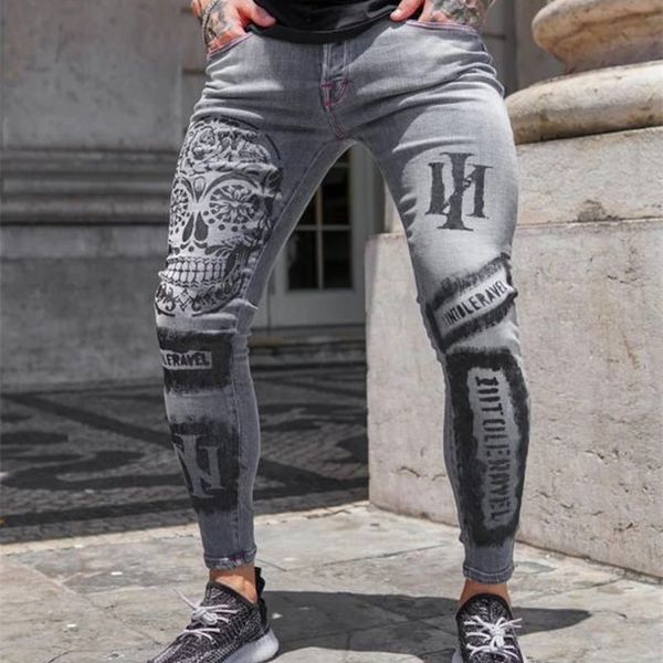 men skull jeans hip hop pants sping letter printed gray skinny elasticity pencil jeans homme causal grey denim pants streetwear 220224, Blue
men skull jeans hip hop pants sping letter printed gray skinny elasticity pencil jeans homme causal grey denim pants streetwear 220224, Blue