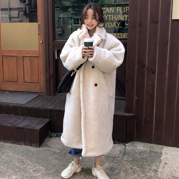 women's wool & blends winter 2021 women solid lamb fur coat long sleeve casual fleece jacket turn down collar teddy outerwear, Black
women's wool & blends winter 2021 women solid lamb fur coat long sleeve casual fleece jacket turn down collar teddy outerwear, Black